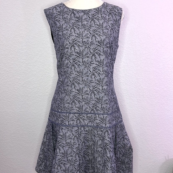 J. Crew Women’s Palm Tree Print Drop Waist Sleeveless Dress 4 - Picture 3 of 13